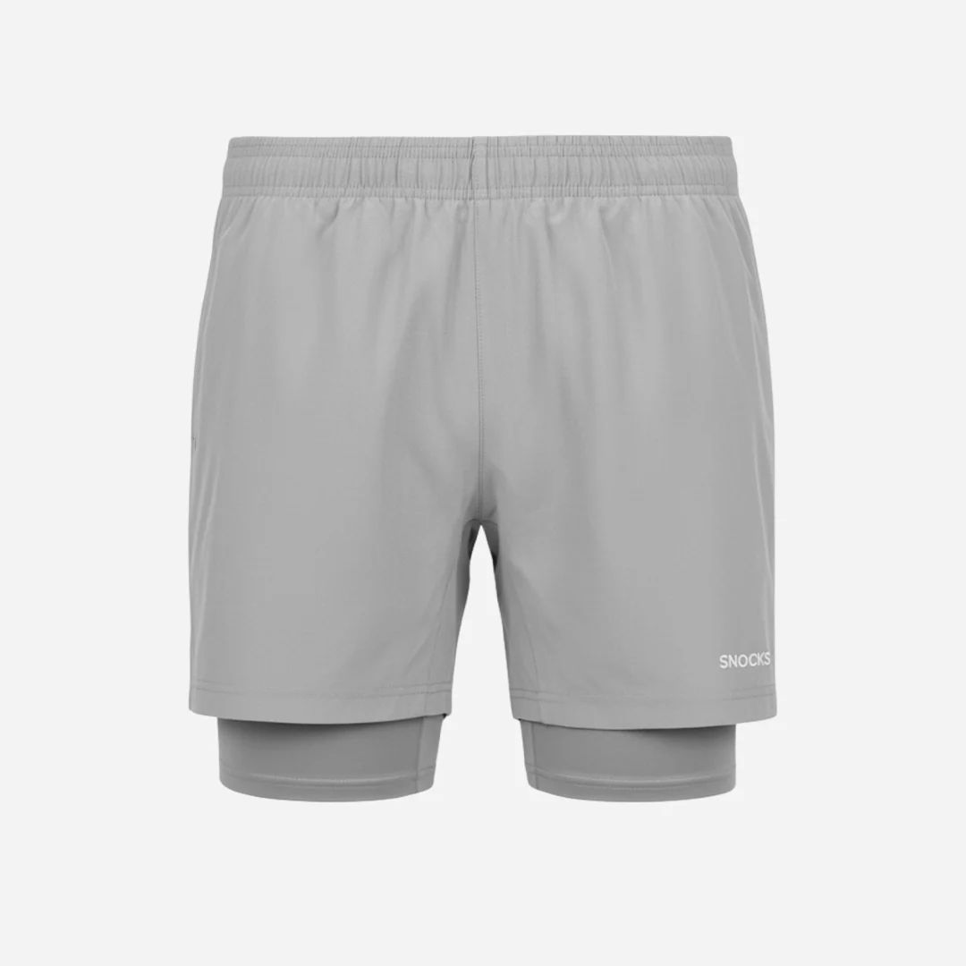 2 in 1 Shorts Herren | Silber Grau - Image 10