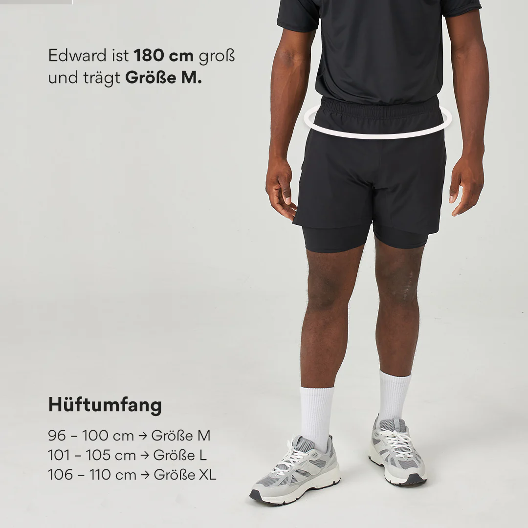 2 in 1 Shorts Herren | Dunkelgrau - Image 9