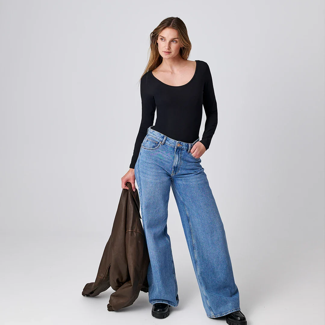 Body langarm Damen | Schwarz - Image 2