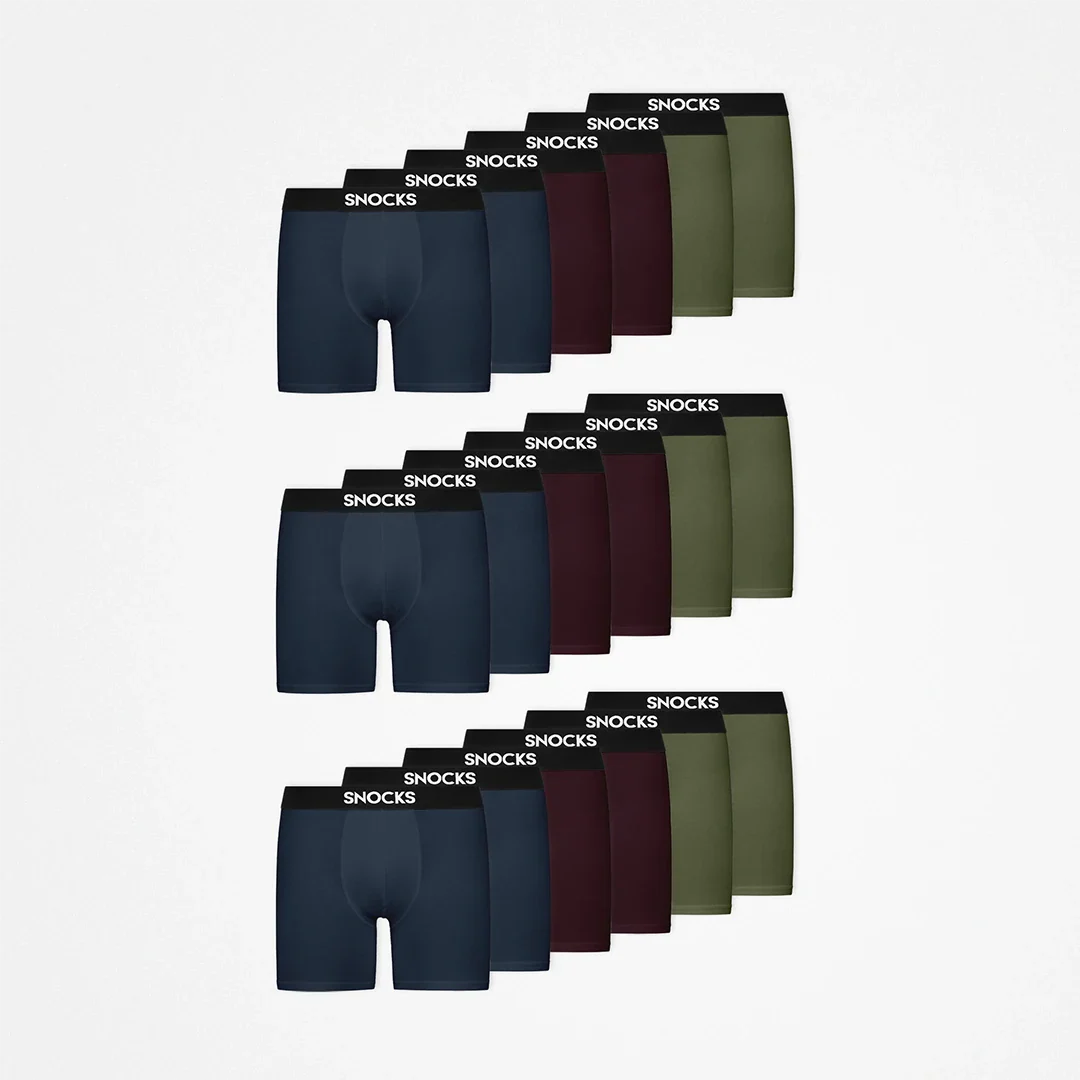 Lange Boxershorts | Mix (Rot/Olive/Blau) - Image 13
