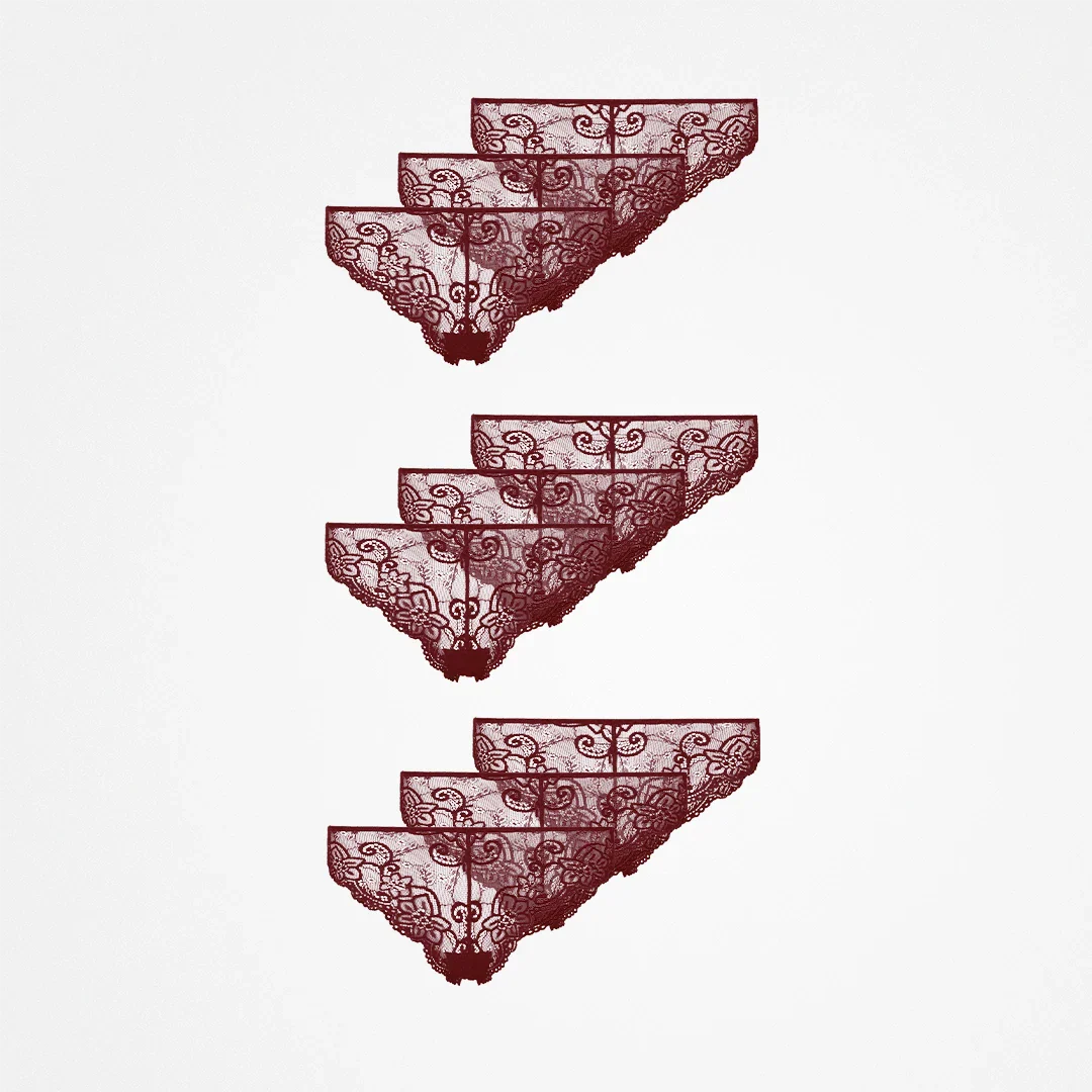 Brazilian Slips aus Spitze | Dunkelrot - Image 12