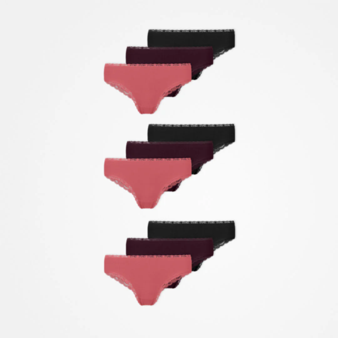 Brazilian Slips mit Spitze | Mix (Mauve/Weinrot/Schwarz) - Image 11