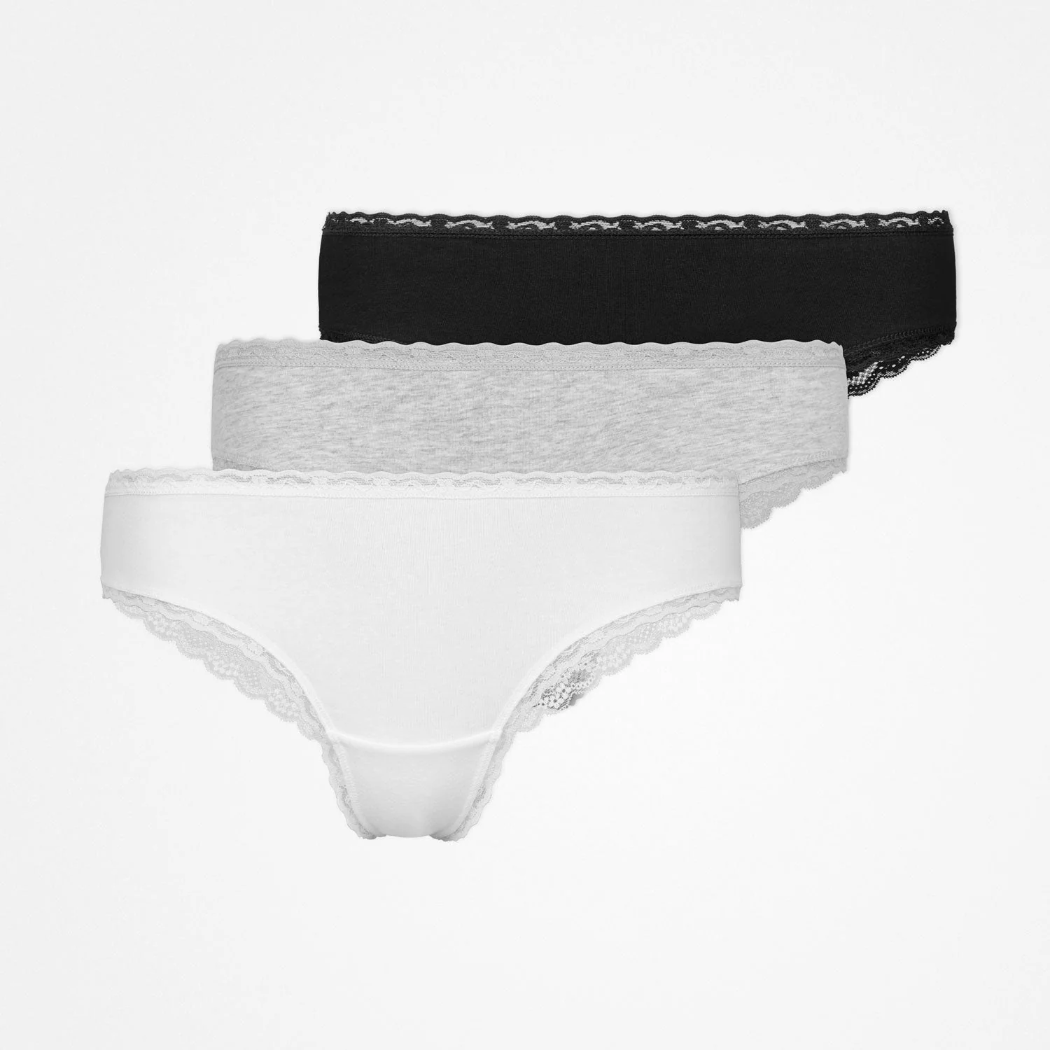 Brazilian Slips mit Spitze | Mix (Weiß/Hellgrau/Schwarz) - Image 9
