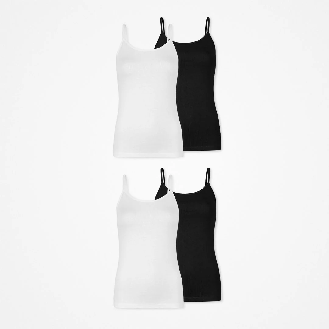 Damen Spaghetti Tops | Schwarz-Weiß - Image 10