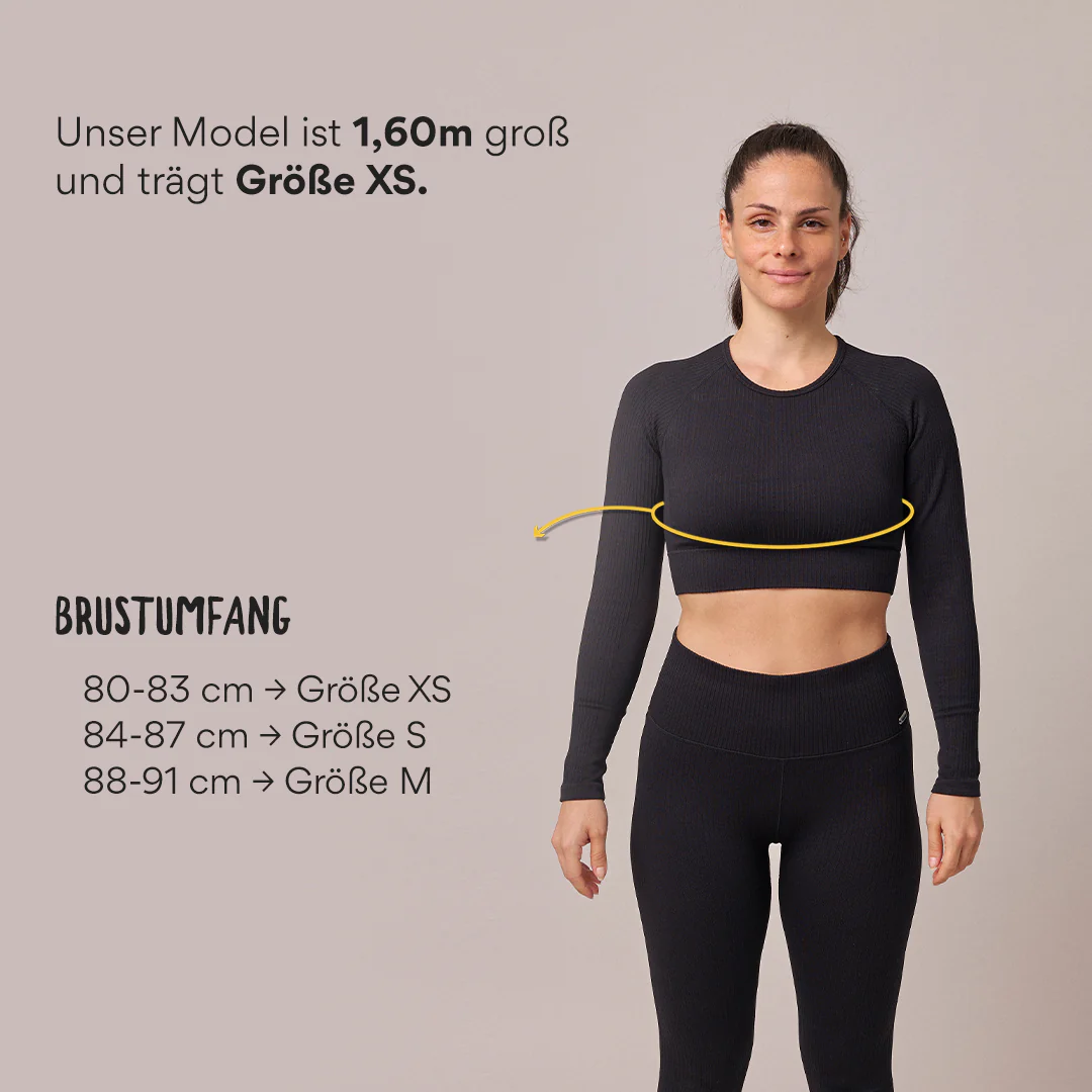Geripptes Sportshirt langarm Damen | Pastellgrün - Image 9