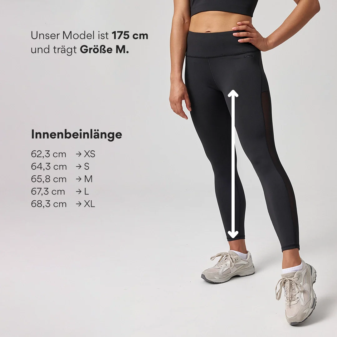 High Waist Leggings Mesh | Schwarz - Image 11