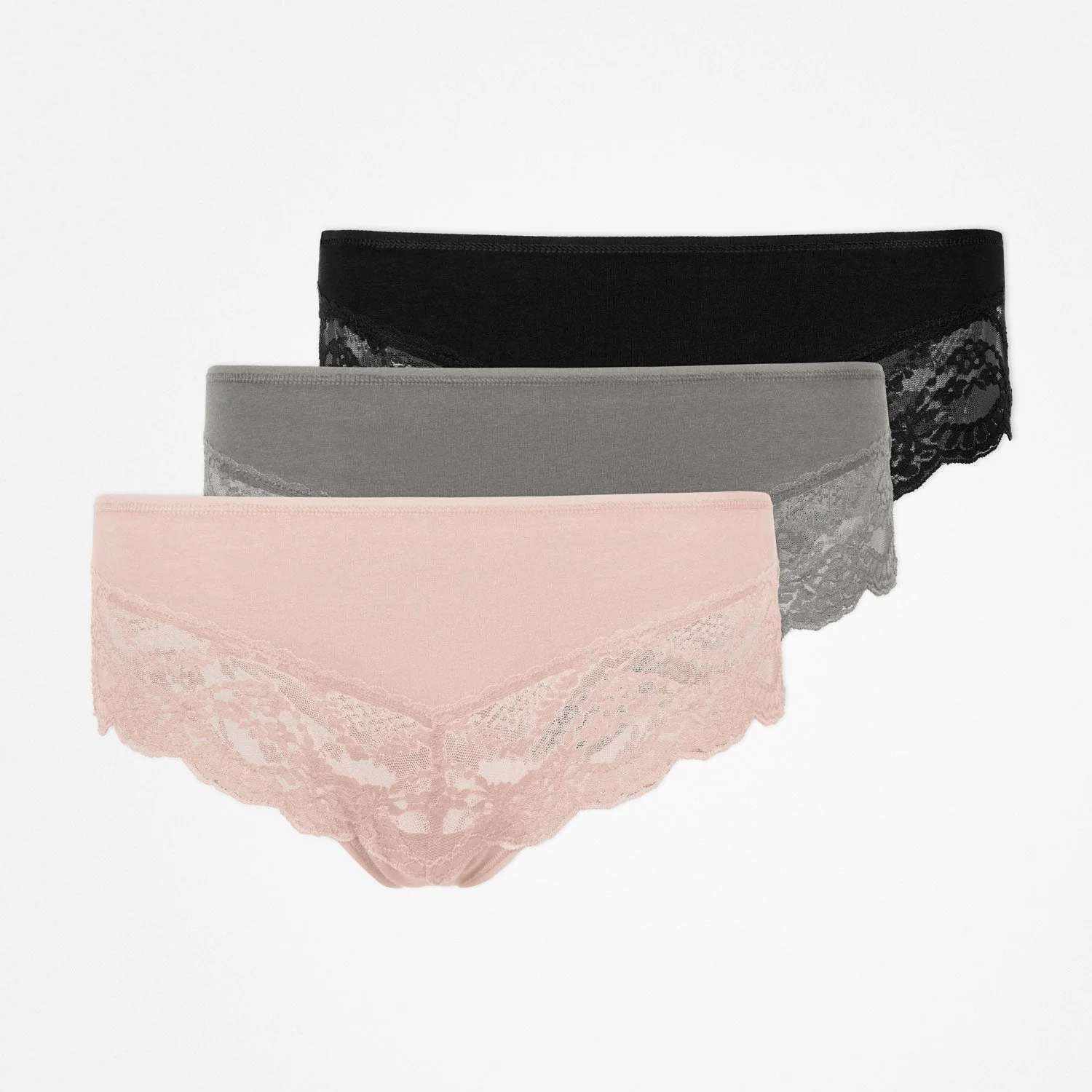 Hipster Panties mit Spitze | Mix (Apricot/Grün/Schwarz) - Image 12