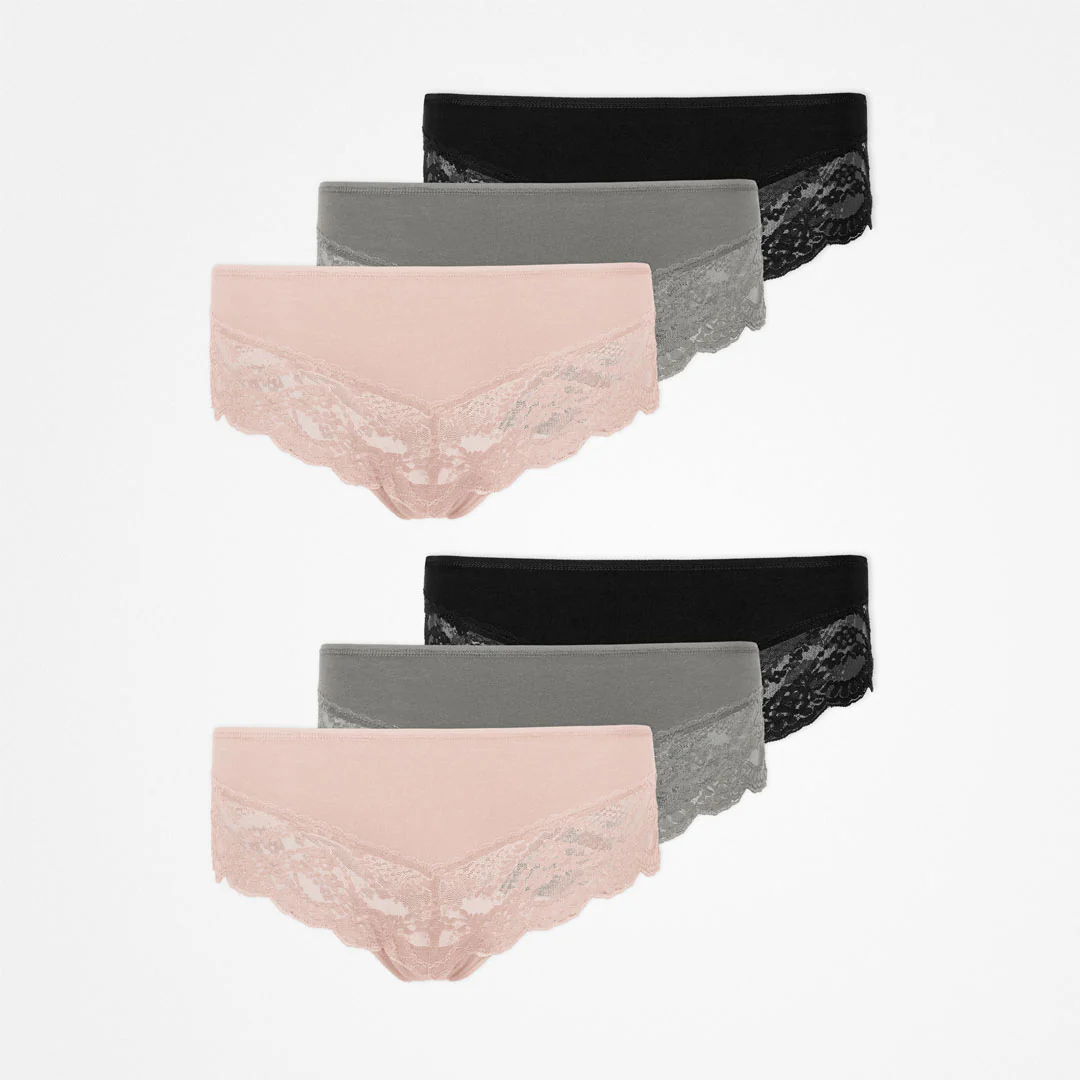 Hipster Panties mit Spitze | Mix (Apricot/Grün/Schwarz) - Image 13