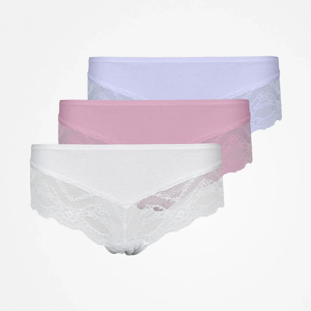 Hipster Panties mit Spitze | Mix (Weiß/Rosa/Lila) - Image 12