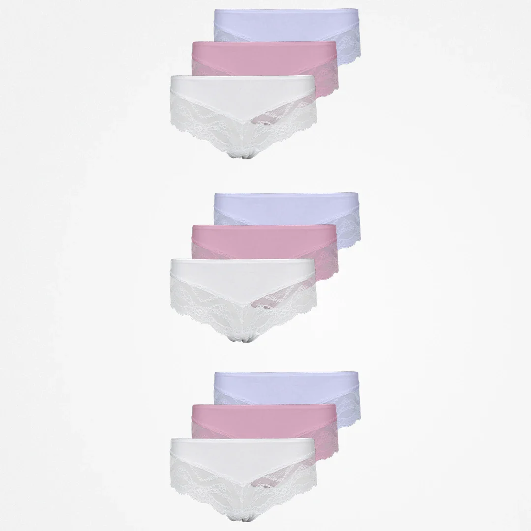 Hipster Panties mit Spitze | Mix (Weiß/Rosa/Lila) - Image 14