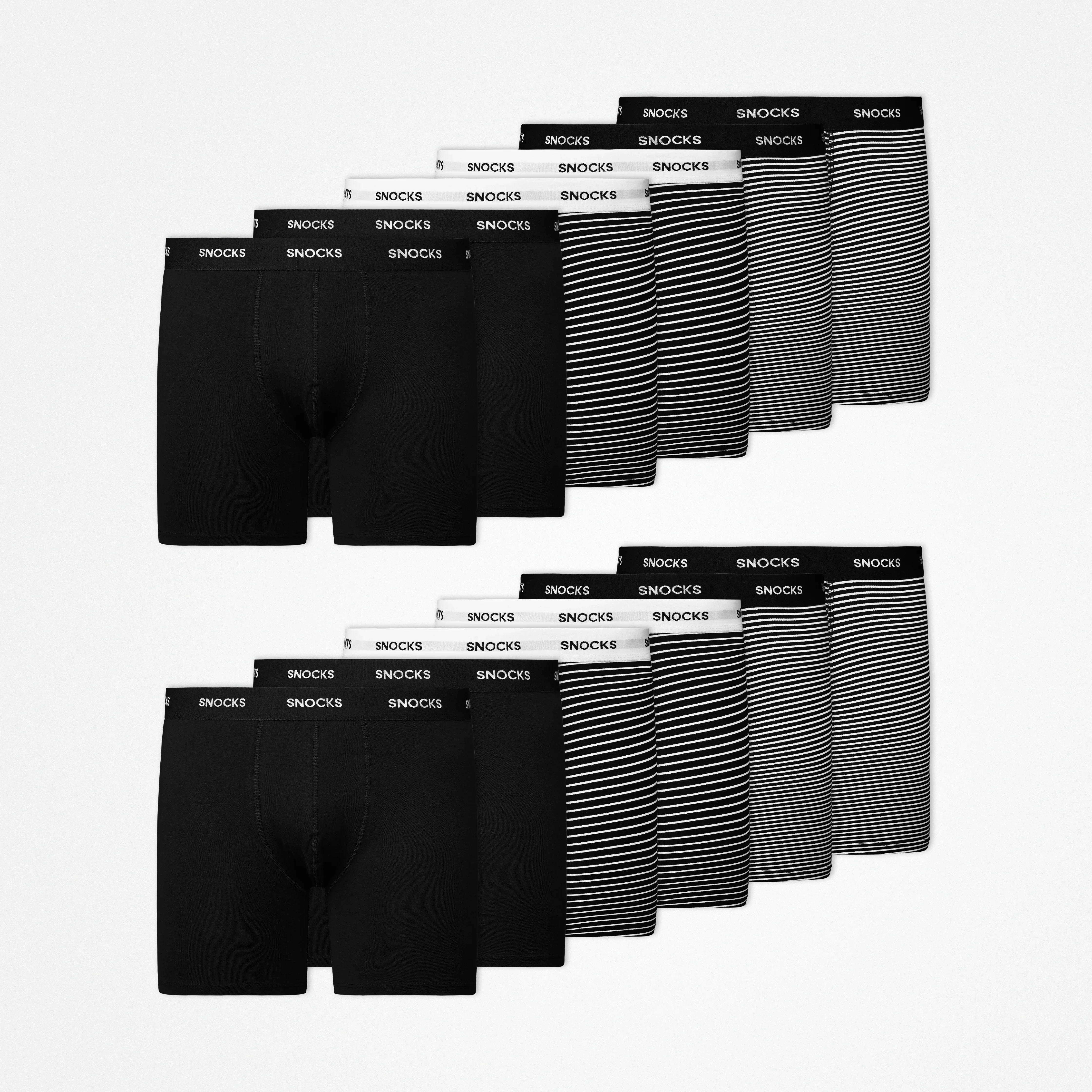 Lange Boxershorts mit Streifen | Schwarz - Image 11