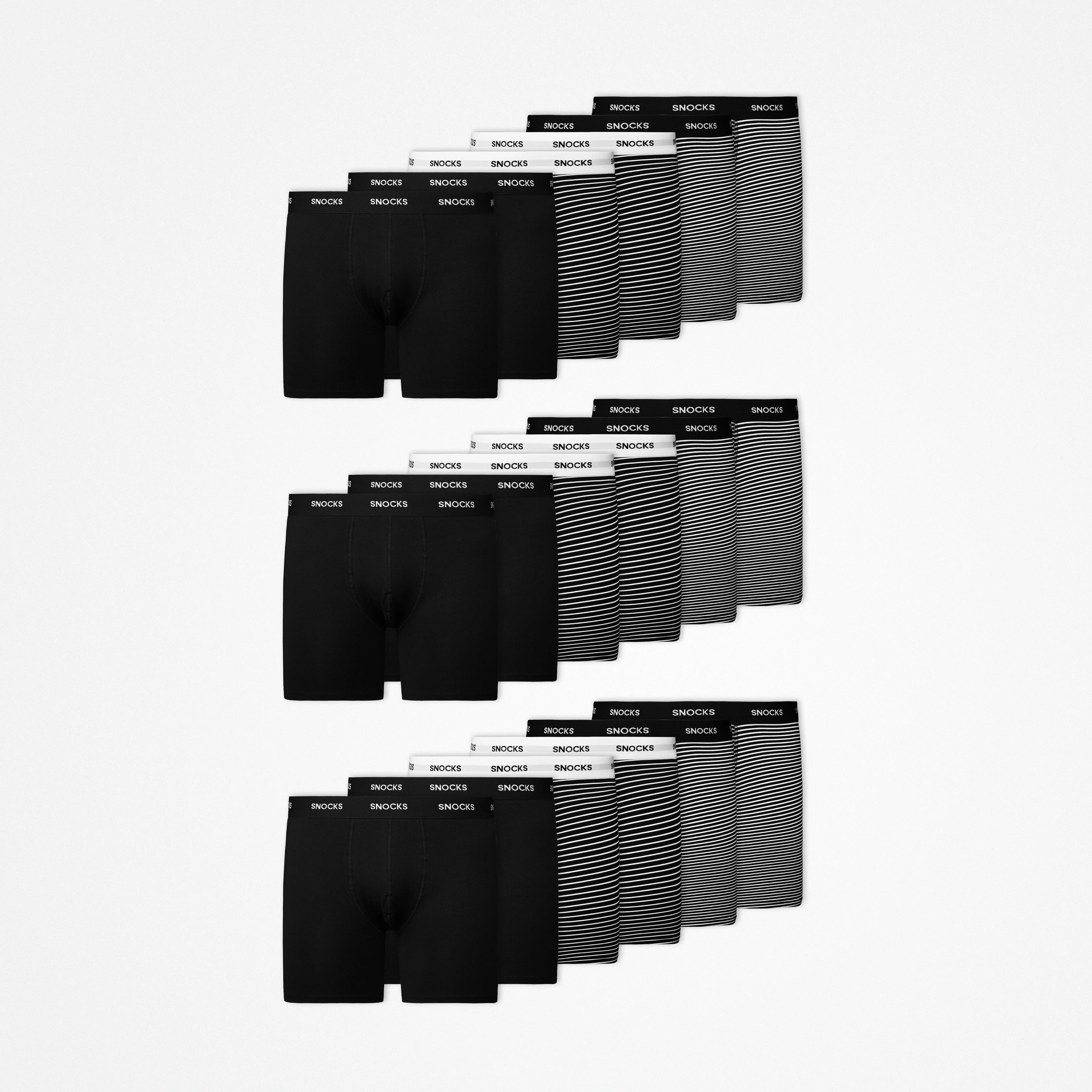 Lange Boxershorts mit Streifen | Schwarz - Image 12