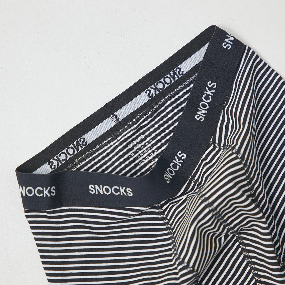 Lange Boxershorts mit Streifen | Schwarz - Image 6