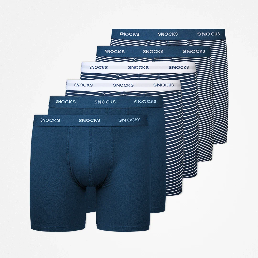 Lange Boxershorts mit Streifen | Blau - Image 10