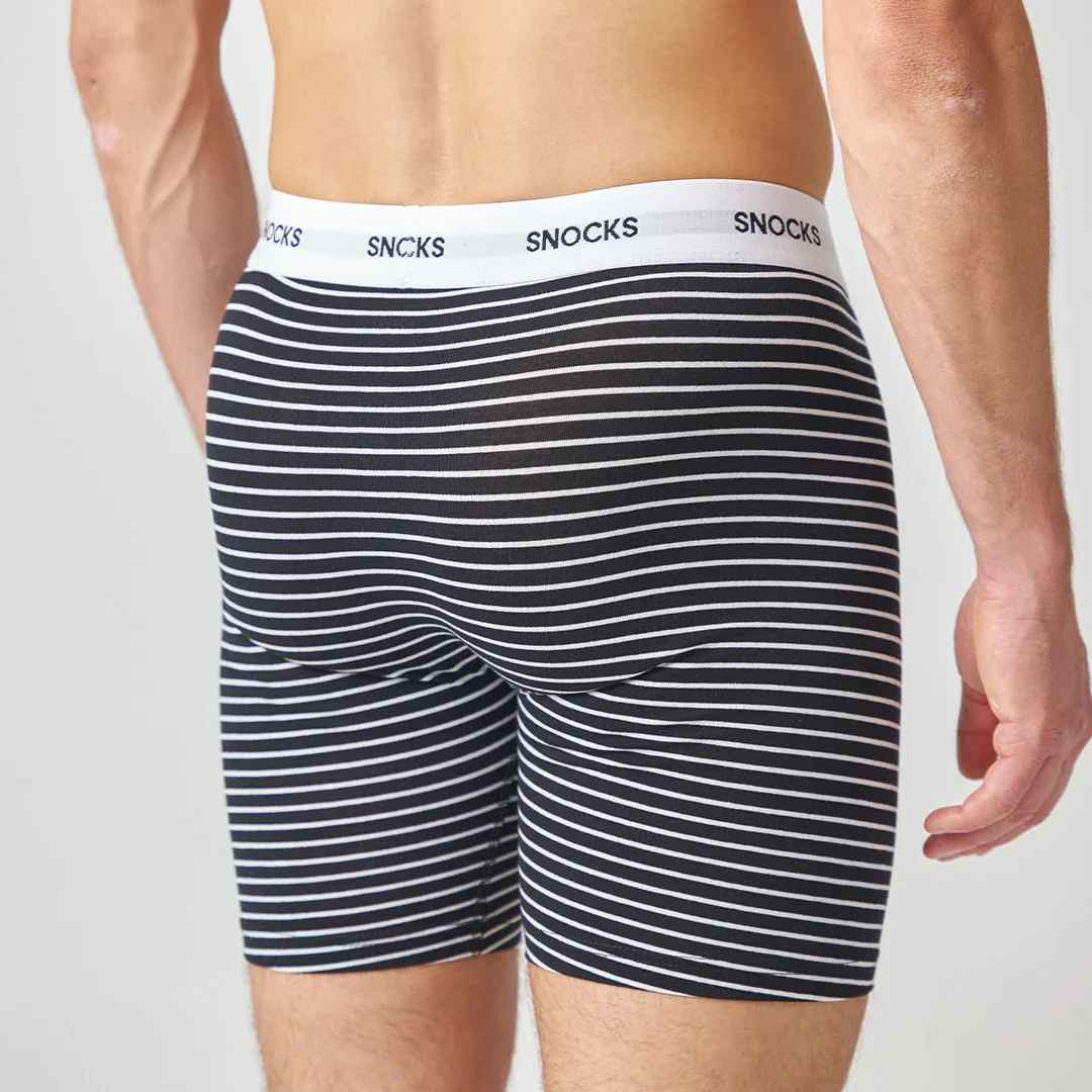 Lange Boxershorts mit Streifen | Blau - Image 3