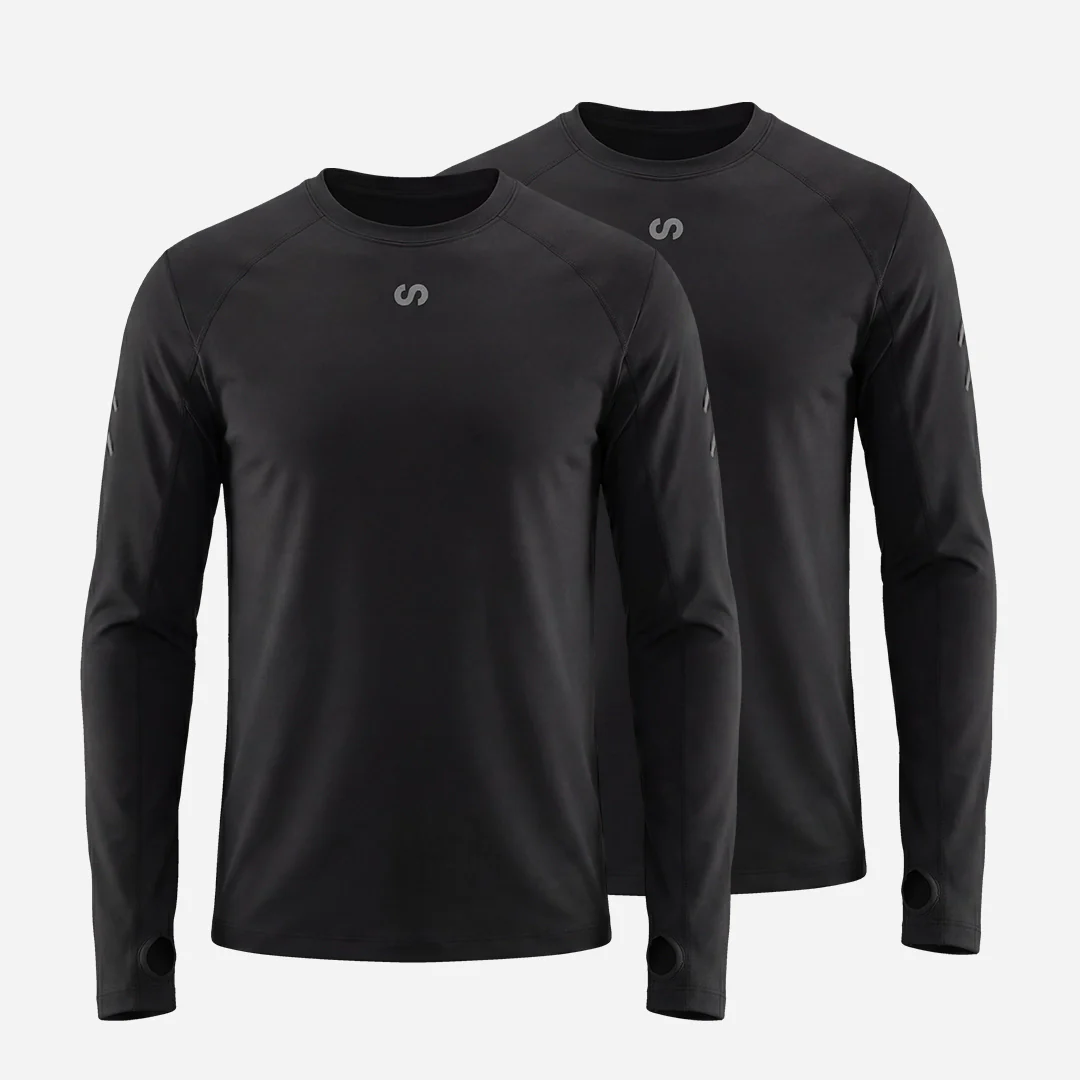 Laufshirt langarm Herren | Schwarz - Image 10