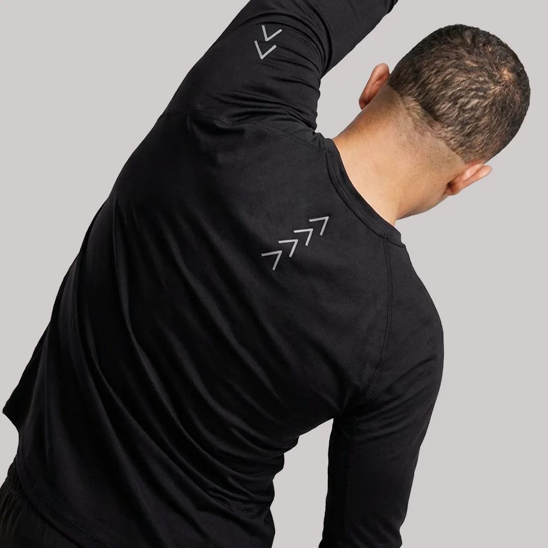 Laufshirt langarm Herren | Schwarz - Image 4