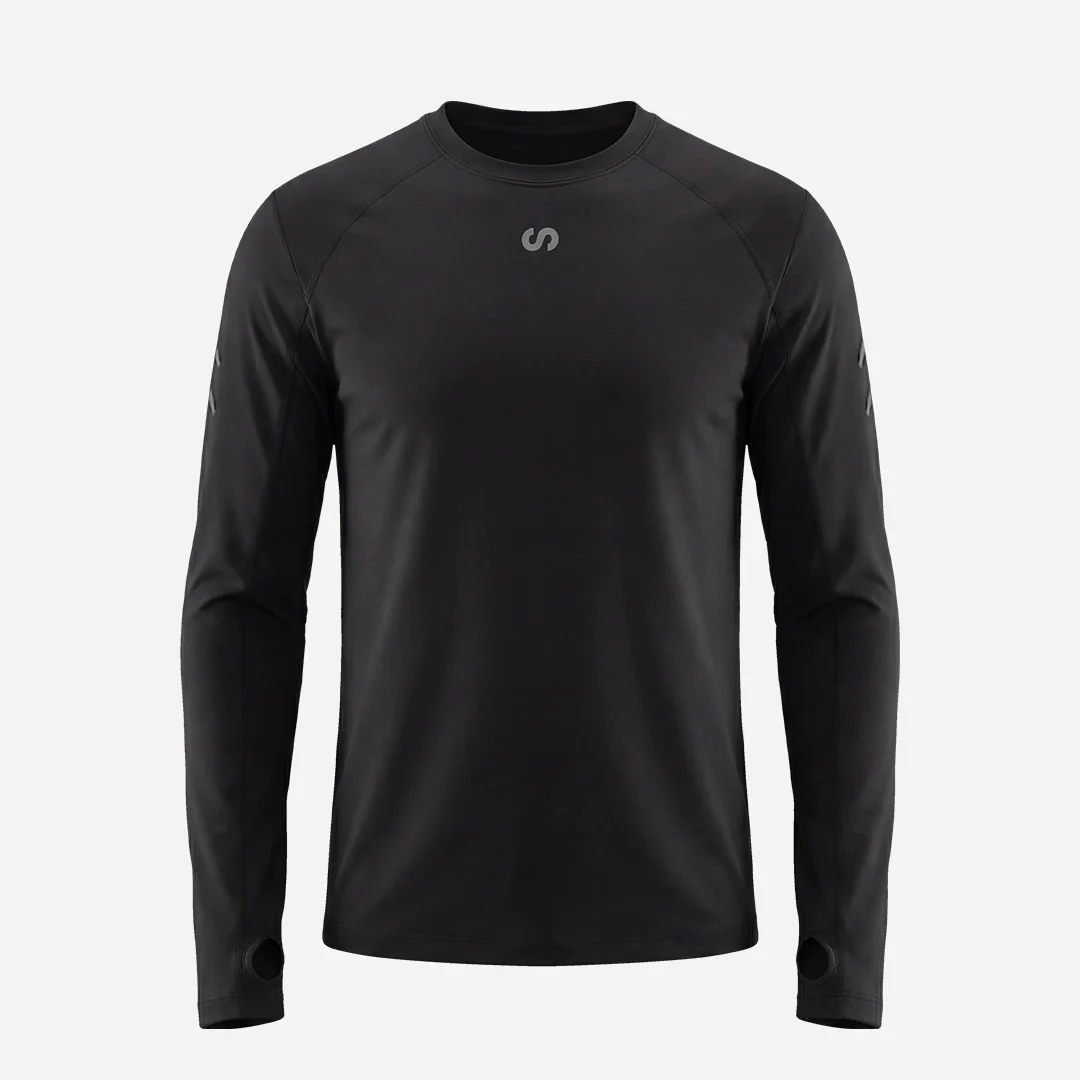 Laufshirt langarm Herren | Schwarz - Image 9