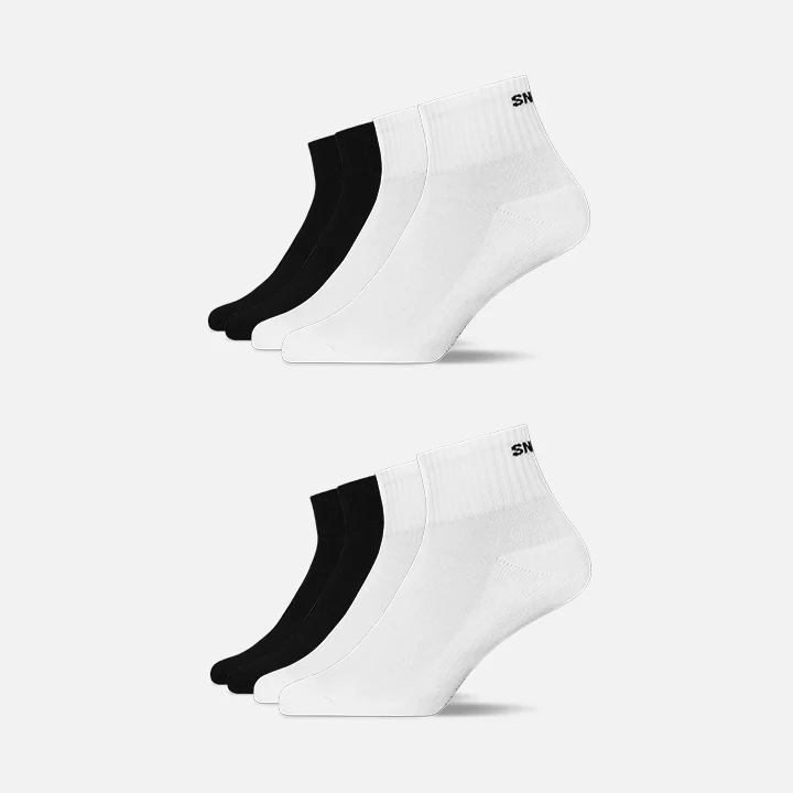 Retro Sneaker Socken | Mix (Schwarz/Weiß) (SNOCKS) - Image 10
