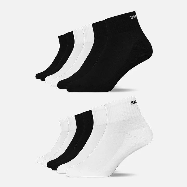 Retro Sneaker Socken | Mix (Schwarz/Weiß) (SNOCKS) - Image 11