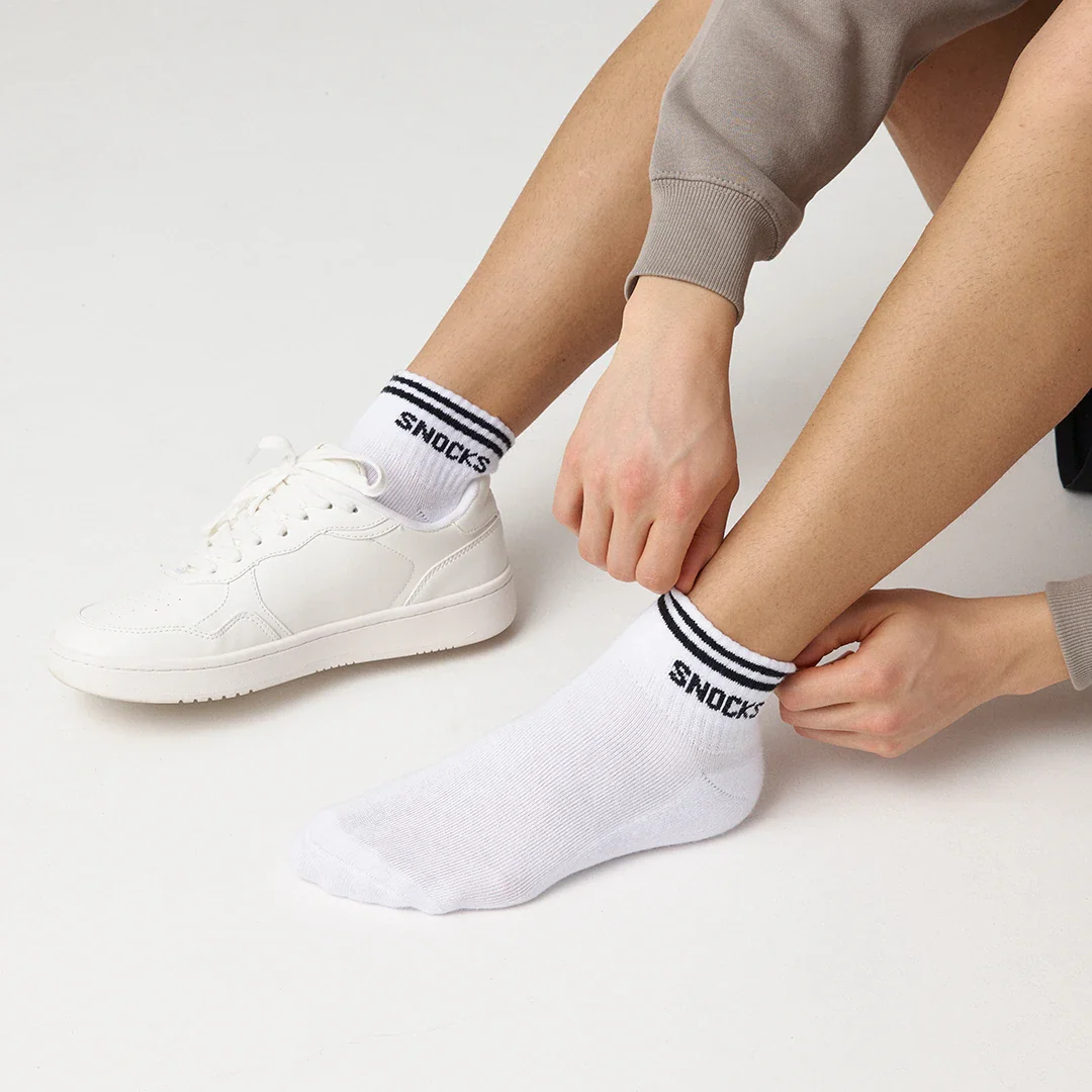 Retro Sneaker Socken | Grau (Streifen) - Image 5