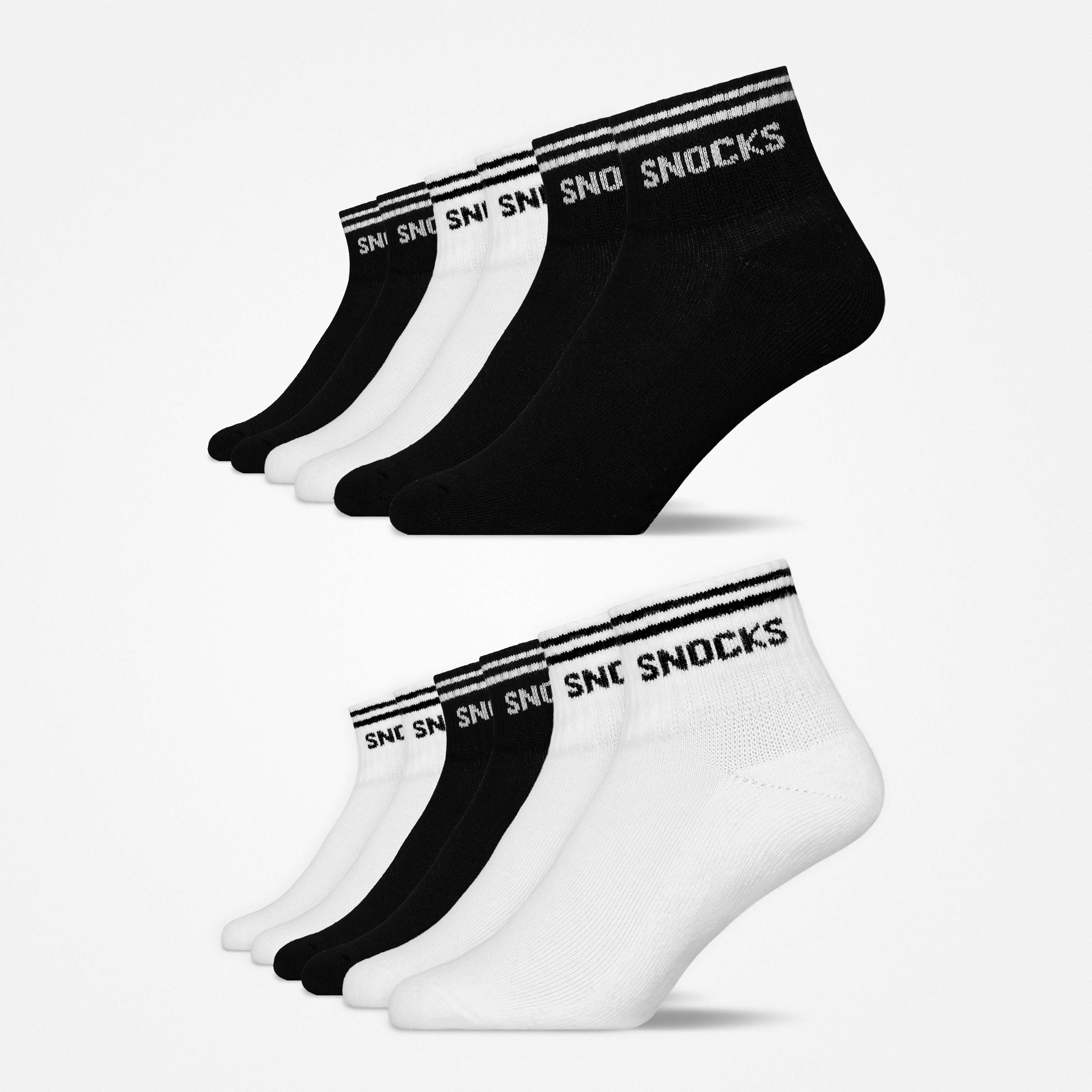 Retro Sneaker Socken | Schwarz-Weiß (Streifen) - Image 11