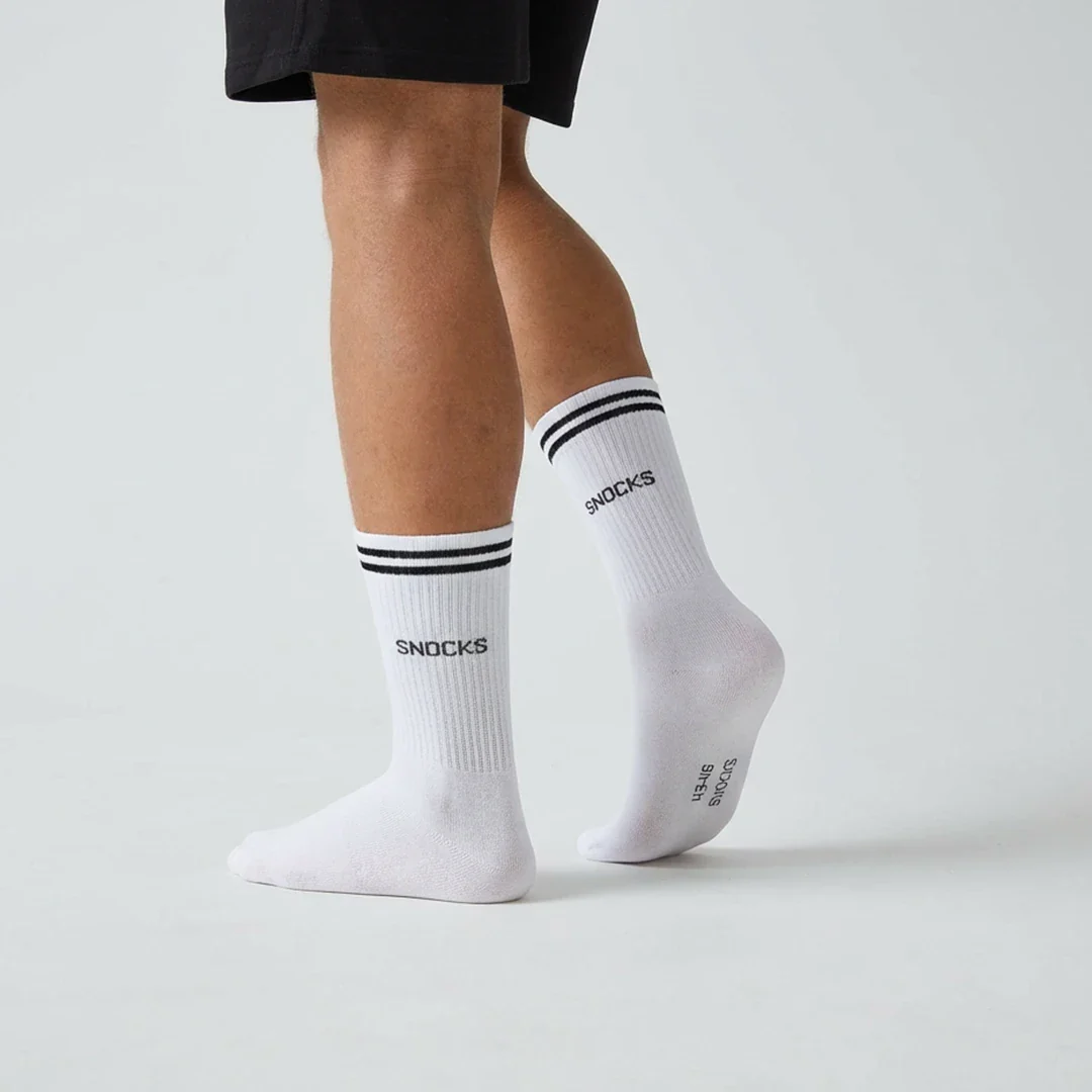 Hohe Sportsocken mit Streifen | Grau - Image 3