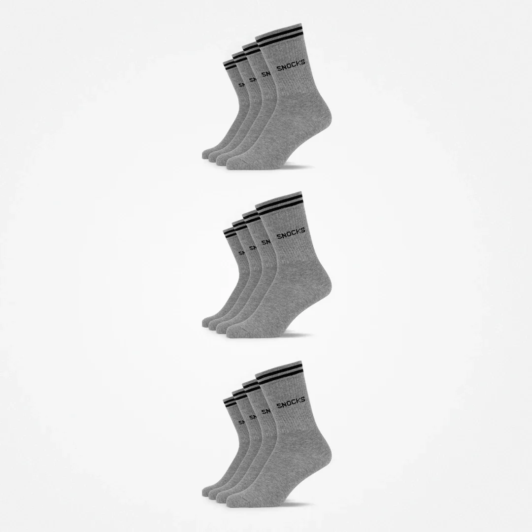 Hohe Sportsocken mit Streifen | Grau - Image 9