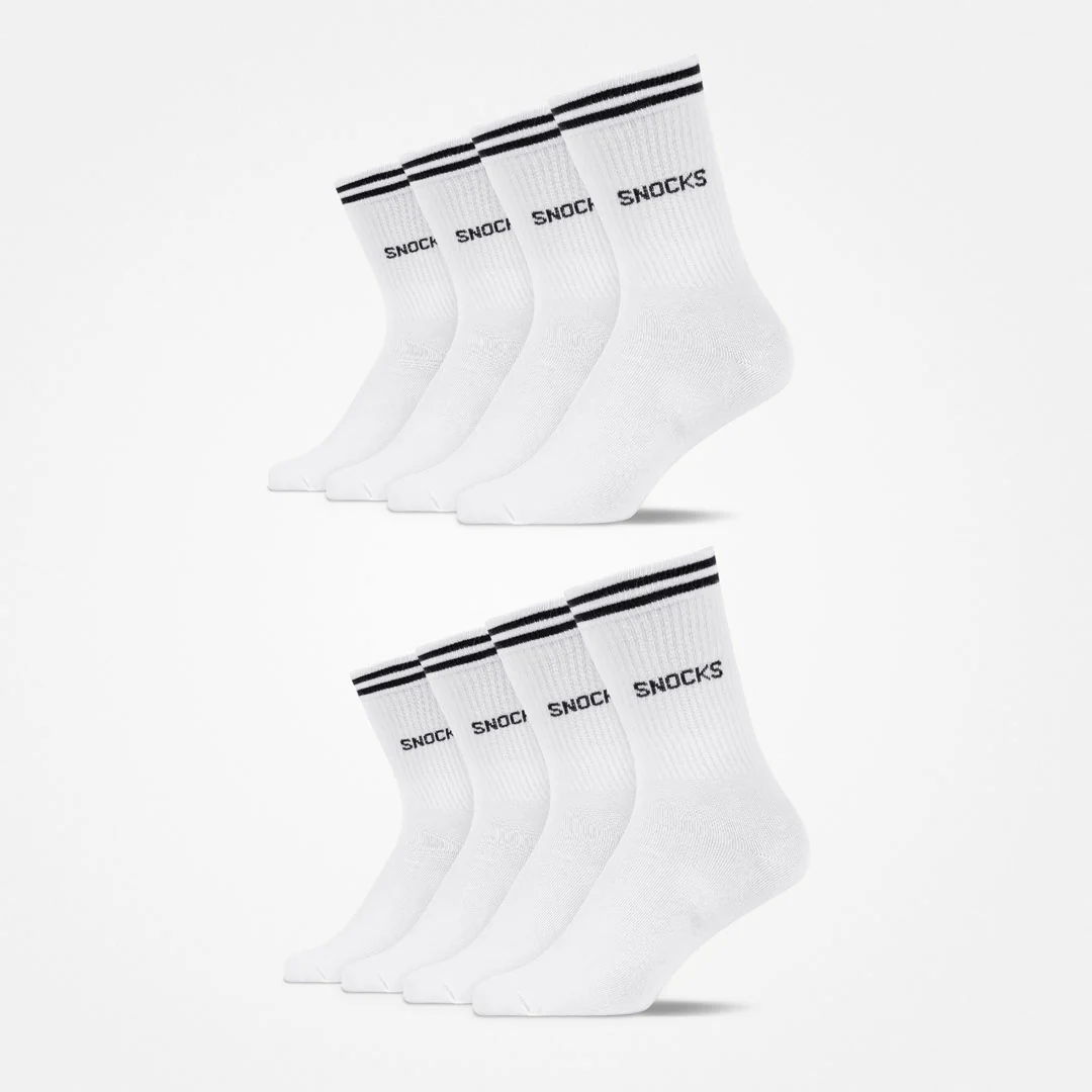 Hohe Sportsocken mit Streifen | Weiß - Image 8