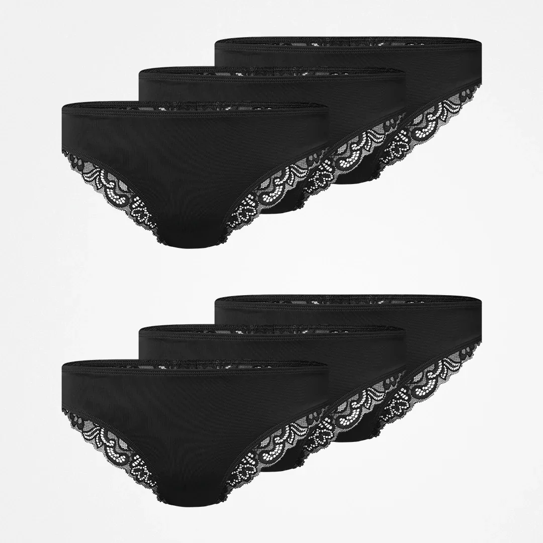 Seamless Tanga mit Spitze | Schwarz - Image 9