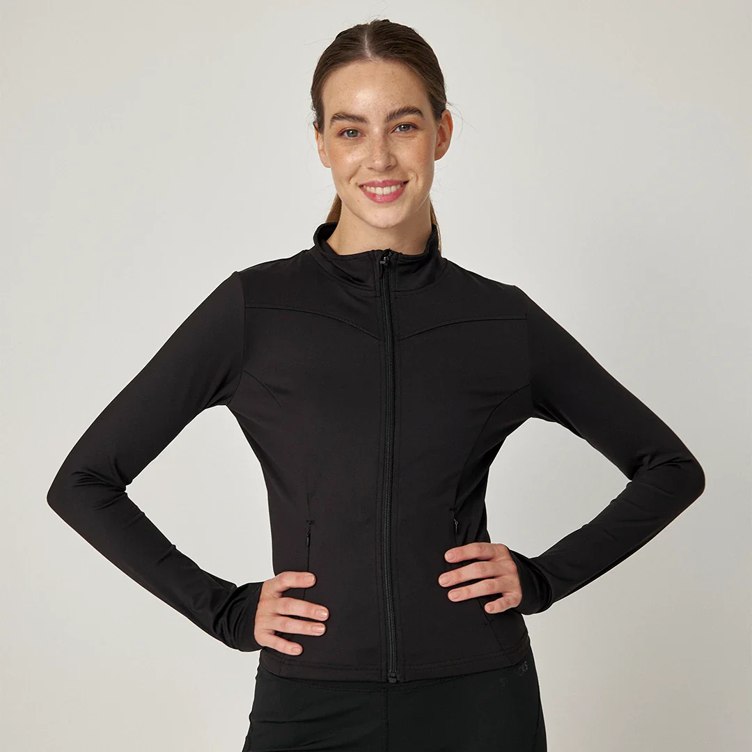 Sportjacke Damen mit Reißverschluss | Schwarz - Image 3