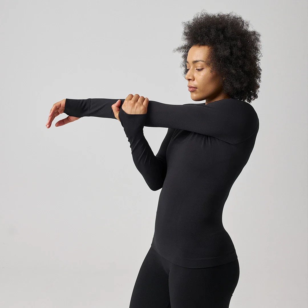 Sportshirt langarm Damen | Taubenblau - Image 5