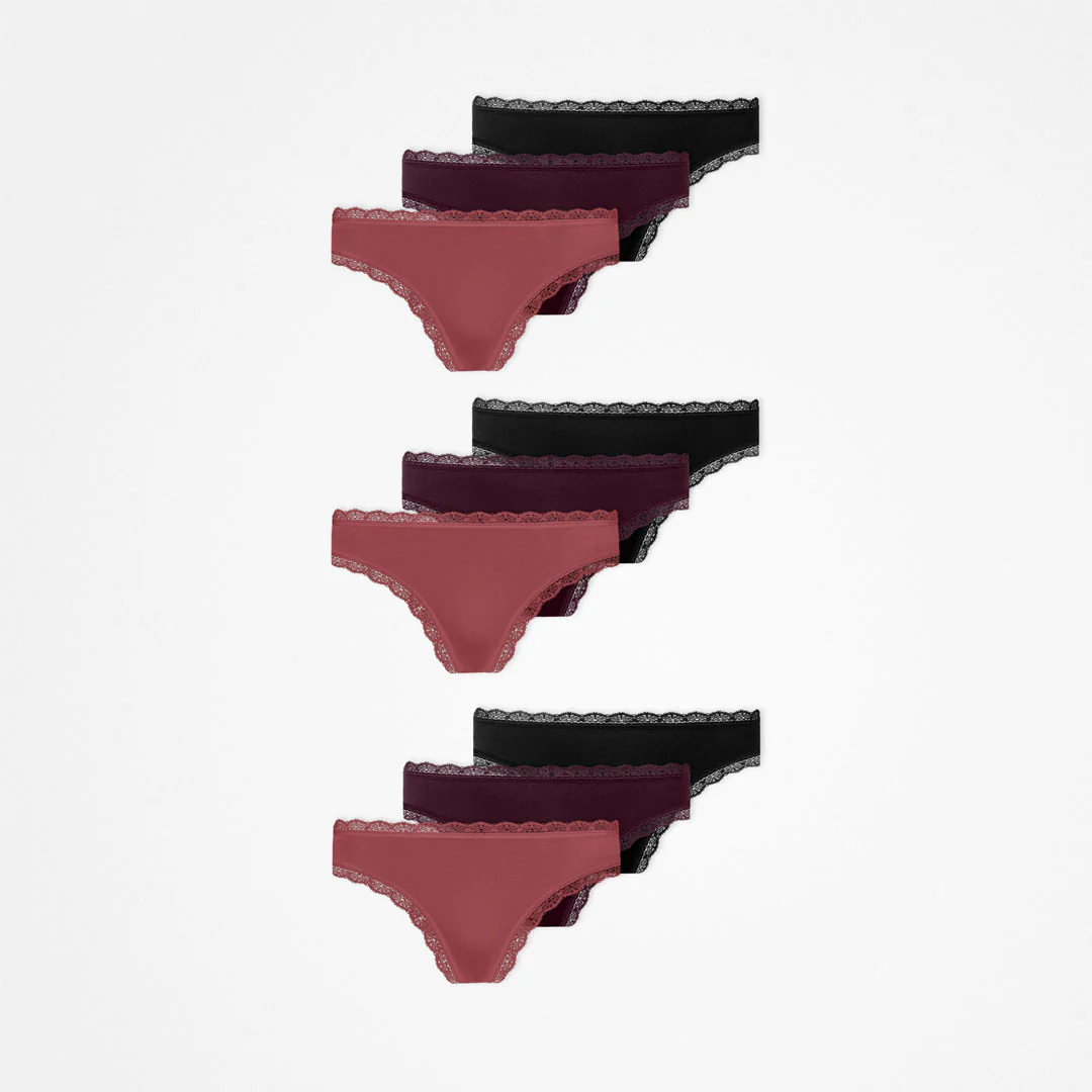 Tangas mit Spitze | Mix (Mauve/Weinrot/Schwarz) - Image 13