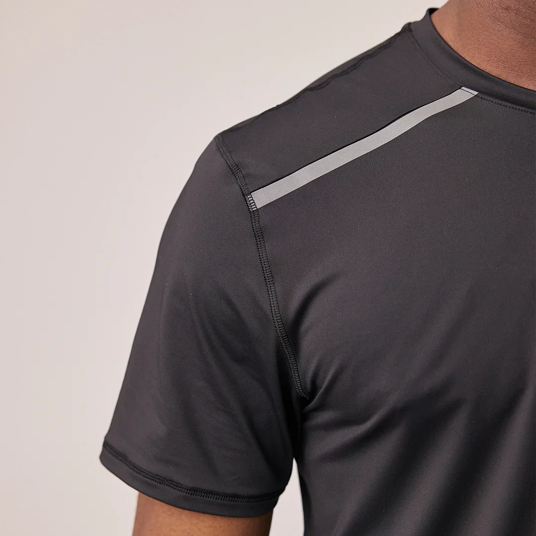 Trainingsshirt mit Reflexstreifen Herren | Schwarz - Image 6