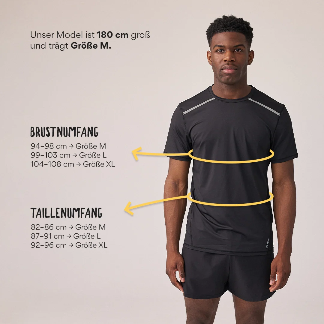 Trainingsshirt mit Reflexstreifen Herren | Schwarz - Image 9